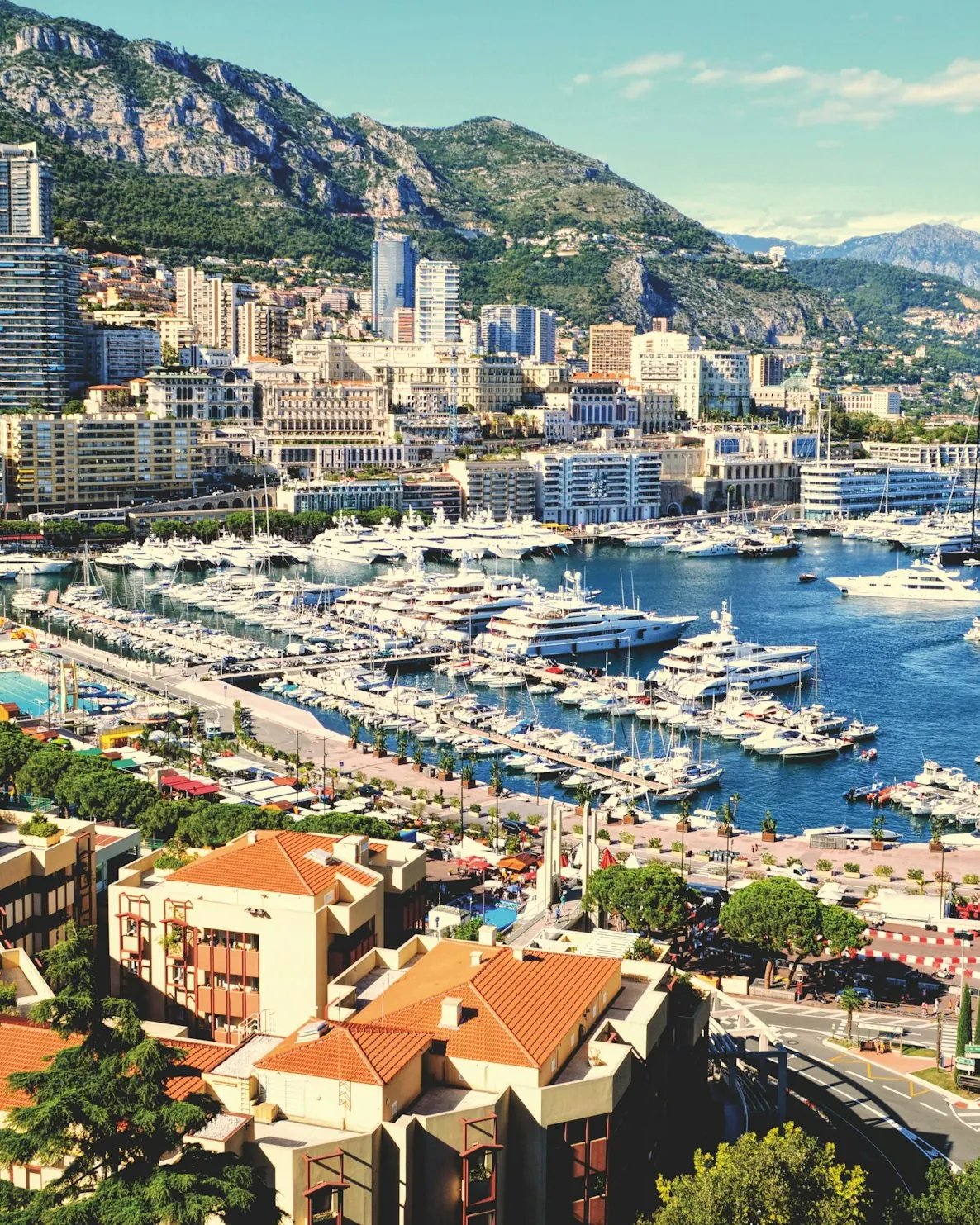 Monaco’s harbour and hillside seen from above